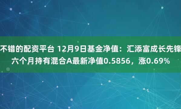 不错的配资平台 12月9日基金净值：汇添富成长先锋六个月持有混合A最新净值0.5856，涨0.69%