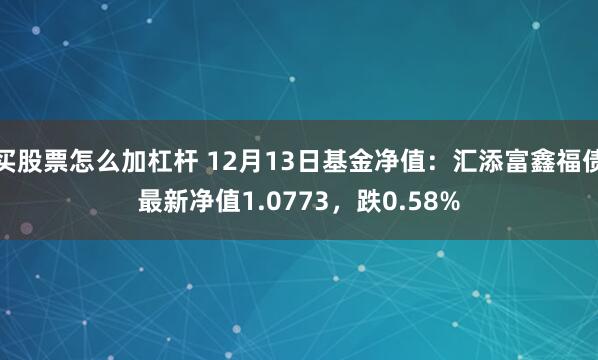 买股票怎么加杠杆 12月13日基金净值：汇添富鑫福债最新净值1.0773，跌0.58%