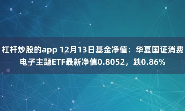 杠杆炒股的app 12月13日基金净值：华夏国证消费电子主题ETF最新净值0.8052，跌0.86%