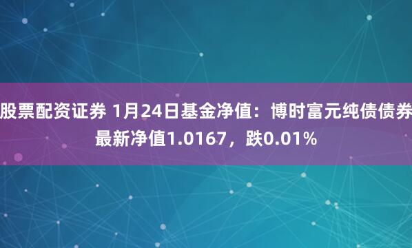 股票配资证券 1月24日基金净值：博时富元纯债债券最新净值1.0167，跌0.01%